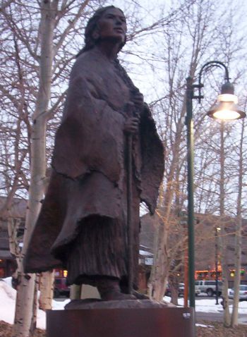 The Avon Lady. (I don't know who she's supposed to be. Sacajawea, maybe? She has a baby on her back.) The Avon Lady. (I don't know who she's supposed to be. Sacajawea, maybe? She has a baby on her back.)