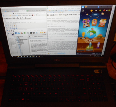 A little hard to see, but: firefox, scrivener, editplus, gimp, and bluestacks, and also RED KEYBOARD.