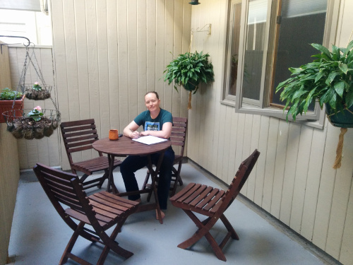 Me chillin' on the patio Me chillin' on the patio